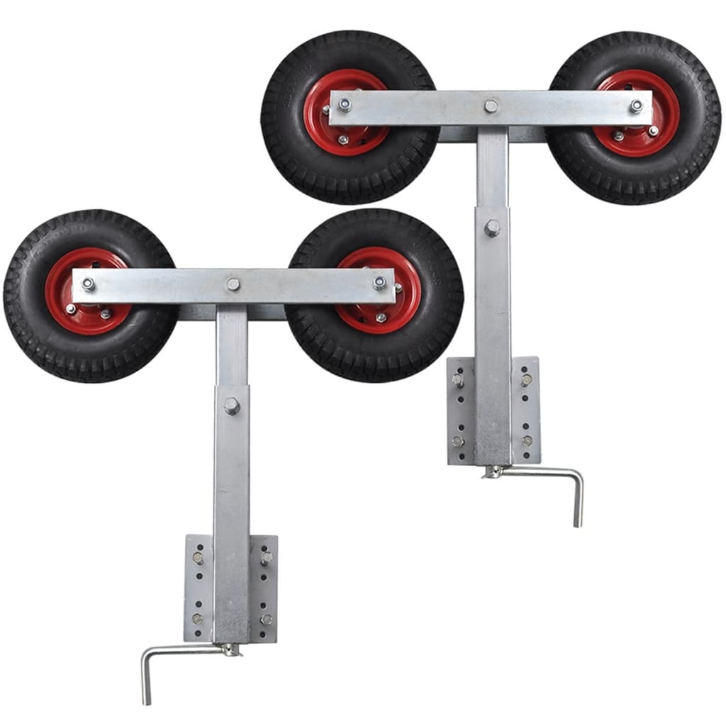 vidaXL Boat Trailer Double Wheel Bow Support Set of 2 23.2"-33.1"-0