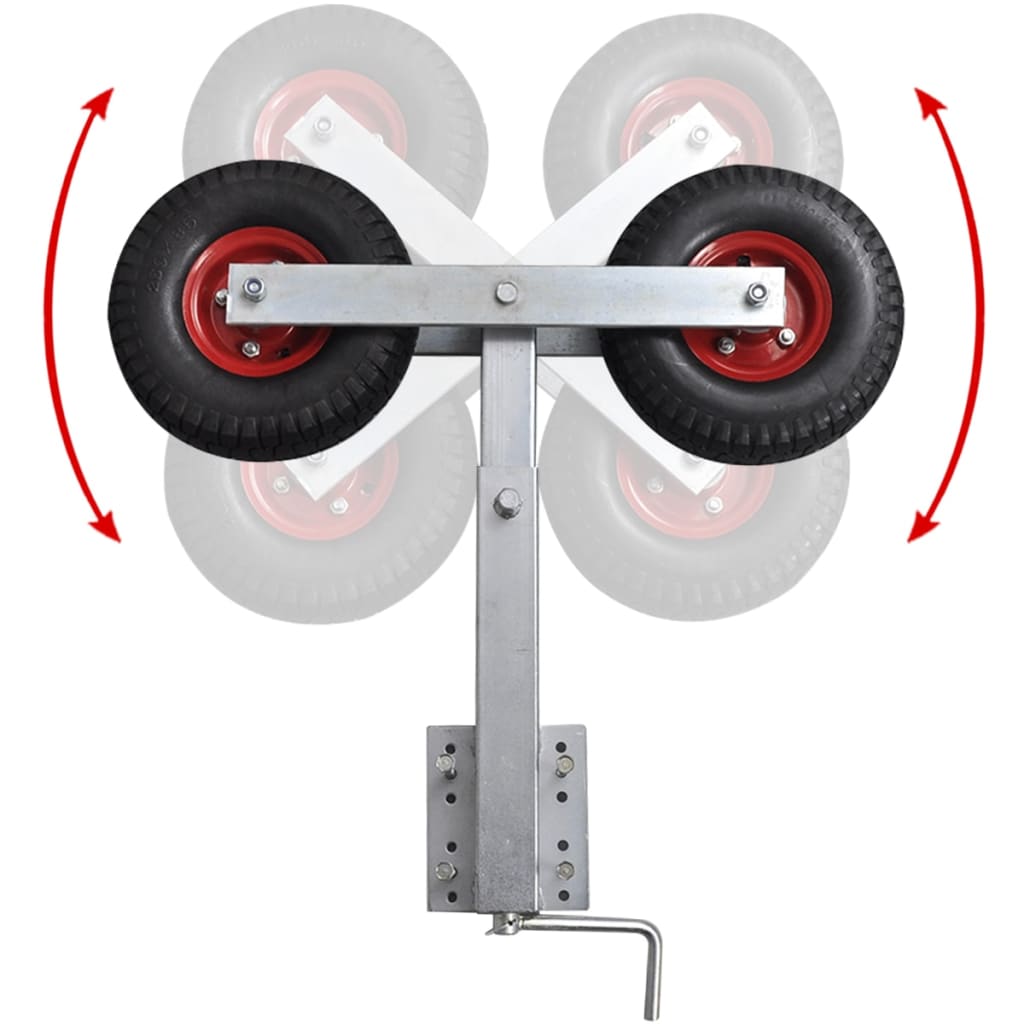 vidaXL Boat Trailer Double Wheel Bow Support Set of 2 23.2"-33.1"-2