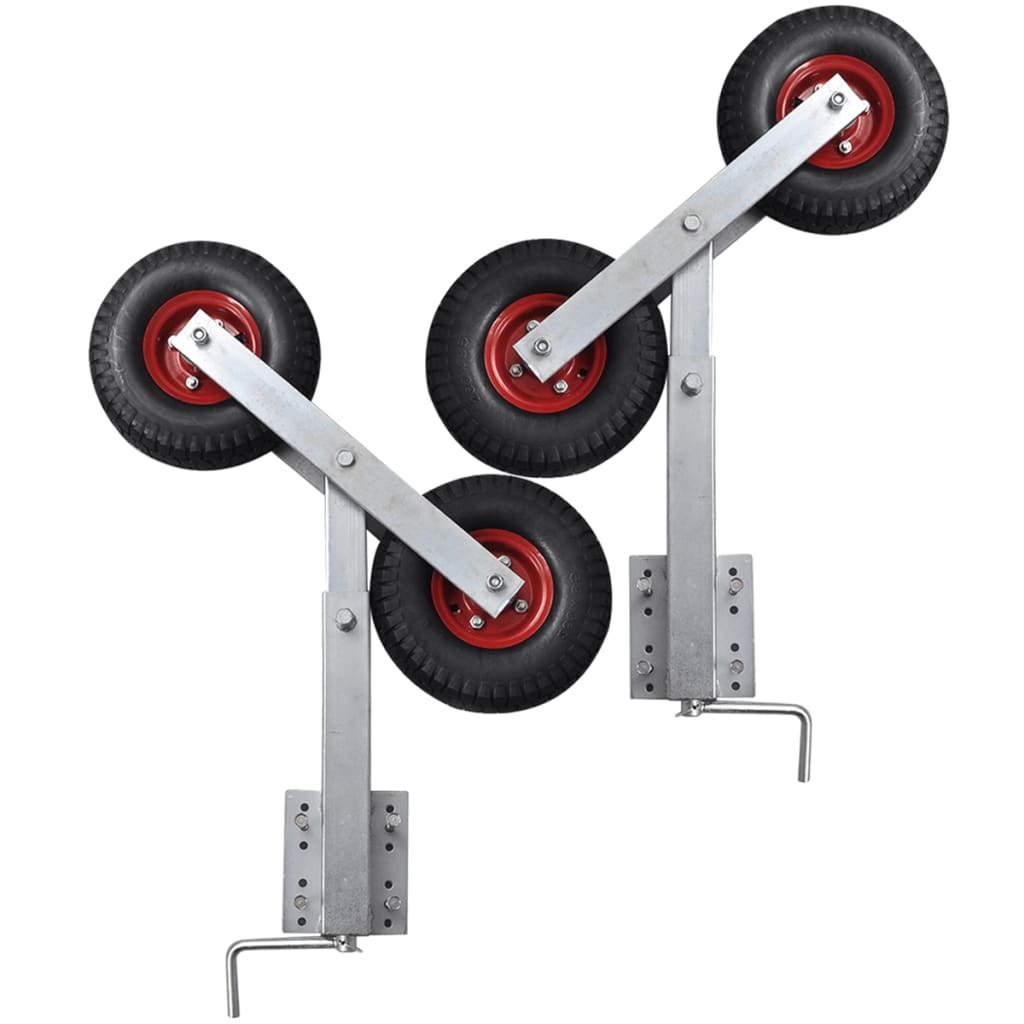 vidaXL Boat Trailer Double Wheel Bow Support Set of 2 23.2"-33.1"-3